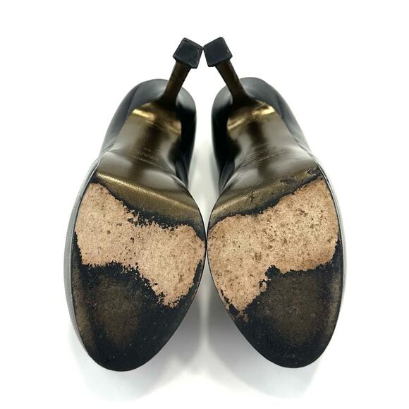 Yves Saint Laurent YSL "TRIBTOO" BLACK CAVIAR LEATHER STILETTOS PLATFORMS PUMPS - Picture 7 of 16